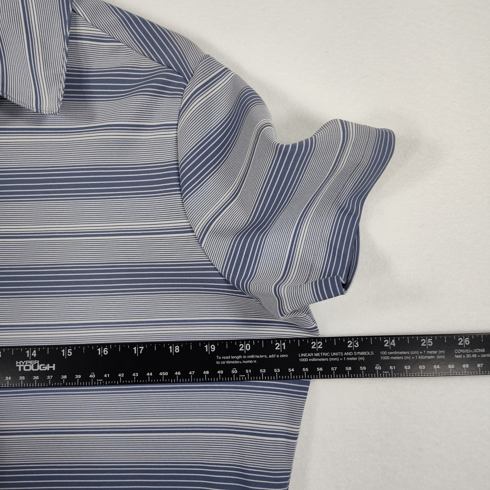 Nike Golf Fit Dry Polo Shirt Womens XL Blue White Striped Short Sleeve - Picture 10 of 11